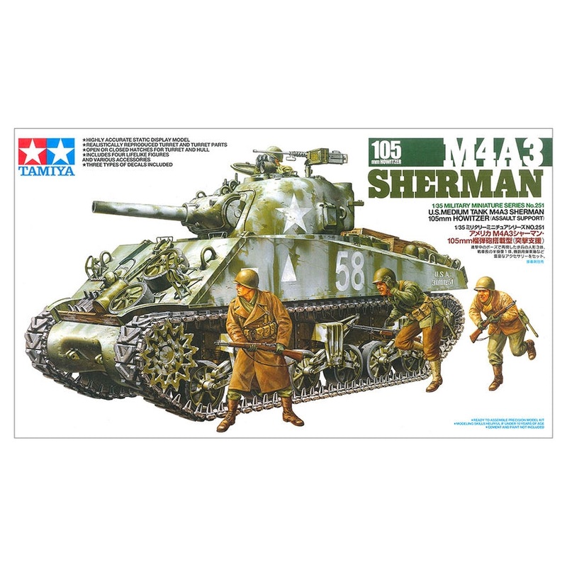 Tamiya - U.S. Medium Tank M4A3 Sherman (105mm Howitzer) 1/35 [35251]