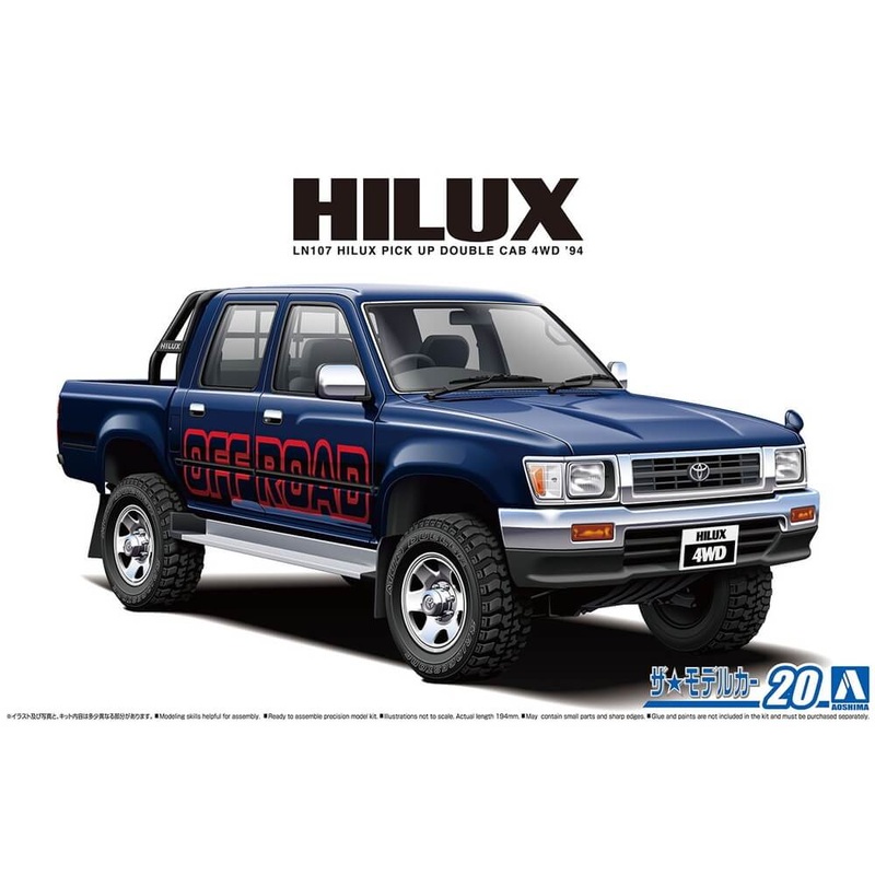 Aoshima - '94 Toyota LN107 Hilux Pick Up Double Cab 4WD 1/24