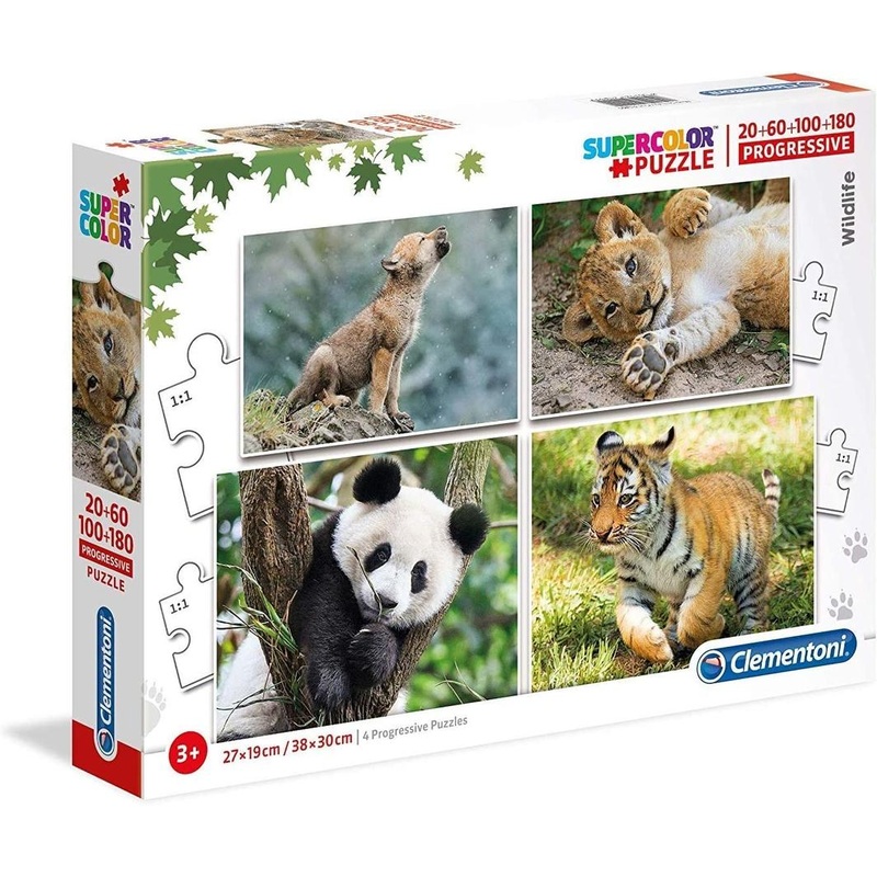 Clementoni - Wildlife 20 60 100 & 180 Piece Jigsaws (supercolor)